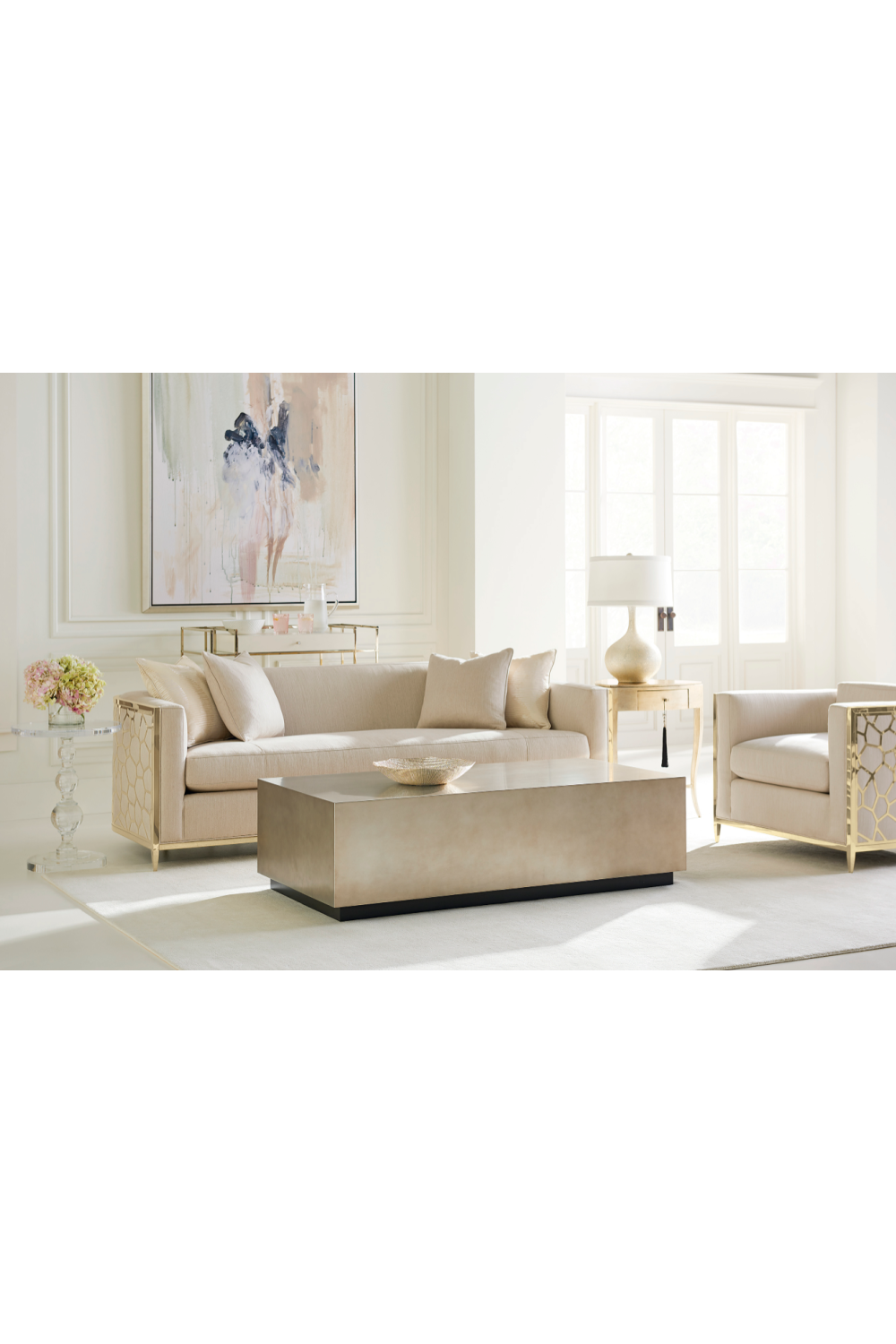 Rectangular Taupe Coffee Table | Caracole Cocktail Couture | Caracole.eu.com