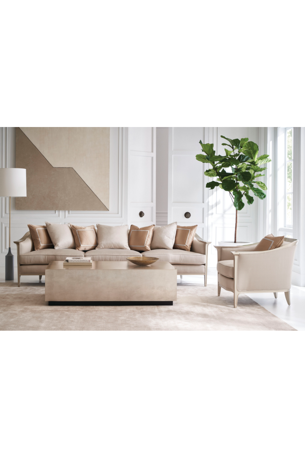 Rectangular Taupe Coffee Table | Caracole Cocktail Couture | Caracole.eu.com