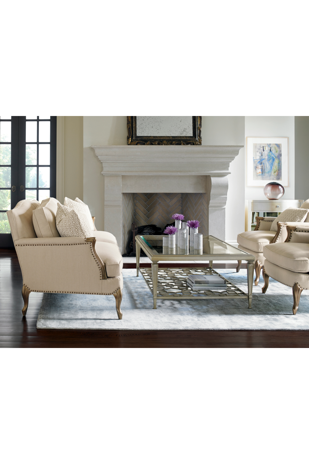 Taupe Silver Coffee Table | Caracole Socialite | Caracole.eu.com