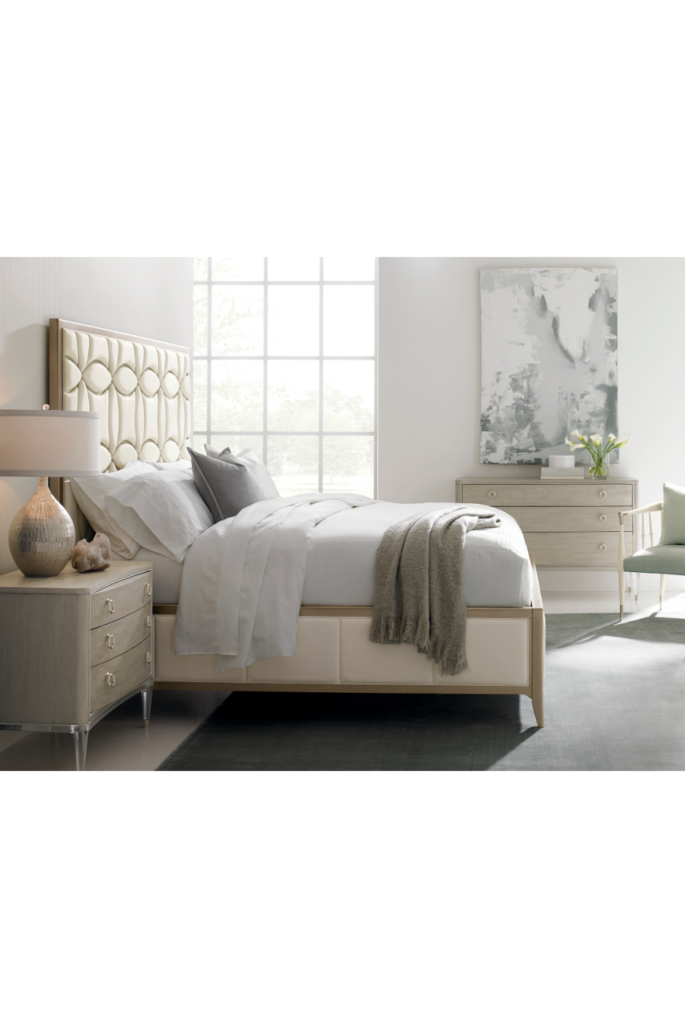 Trellis-Patterned Modern Bed | Caracole Sleeping Beauty | Caracole.eu.com