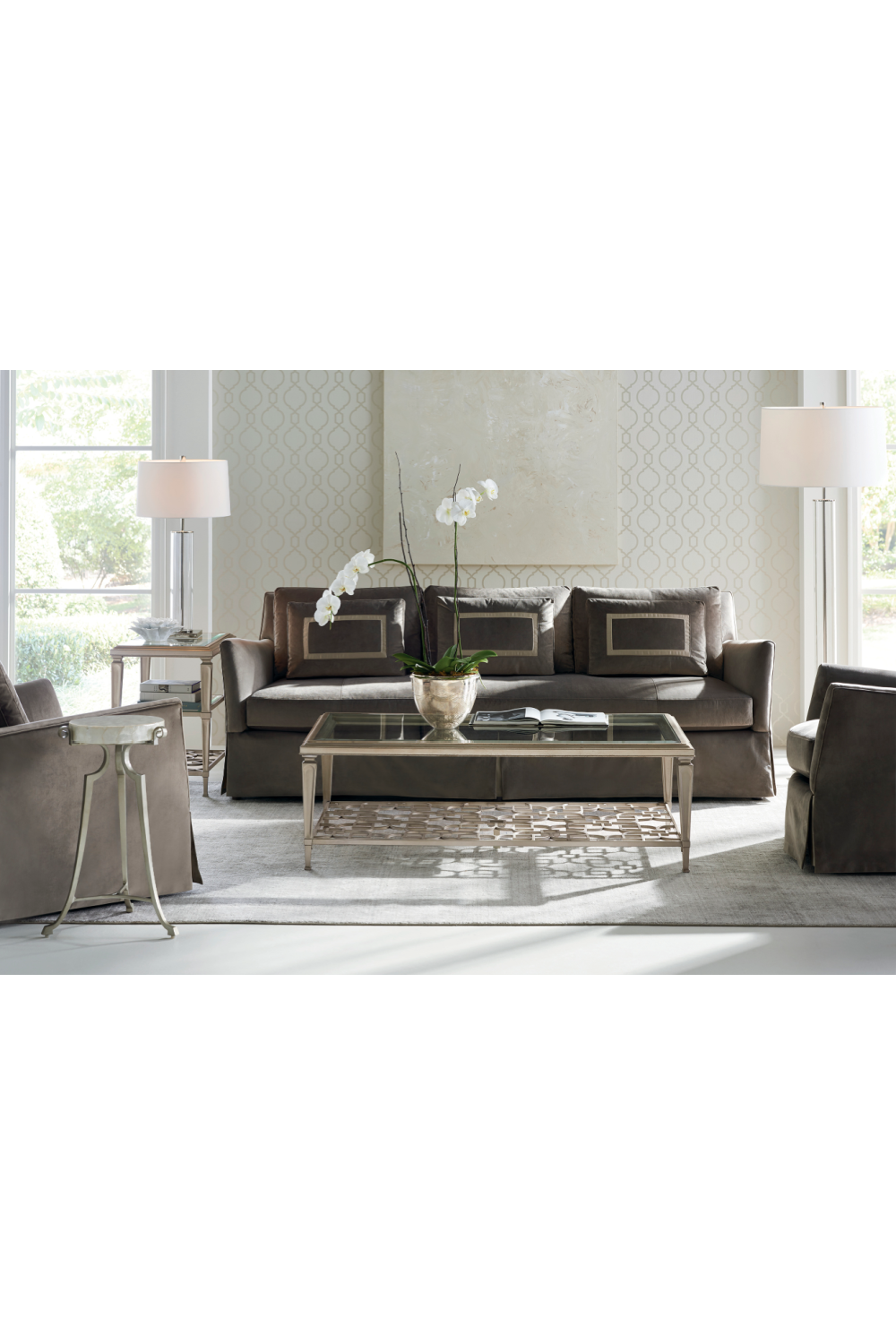 Metallic Side Table With Shelves | Caracole Social Connections | Caracole.eu.com