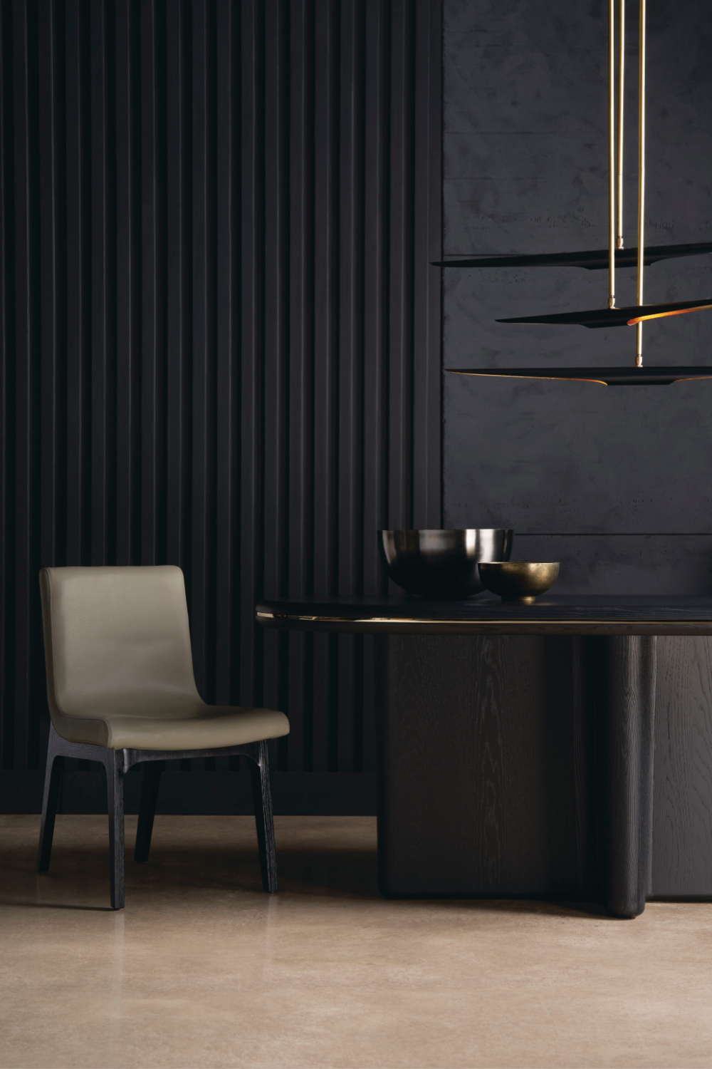 Taupe Leather Dining Chair | Caracole Starr | Caracole.eu.com