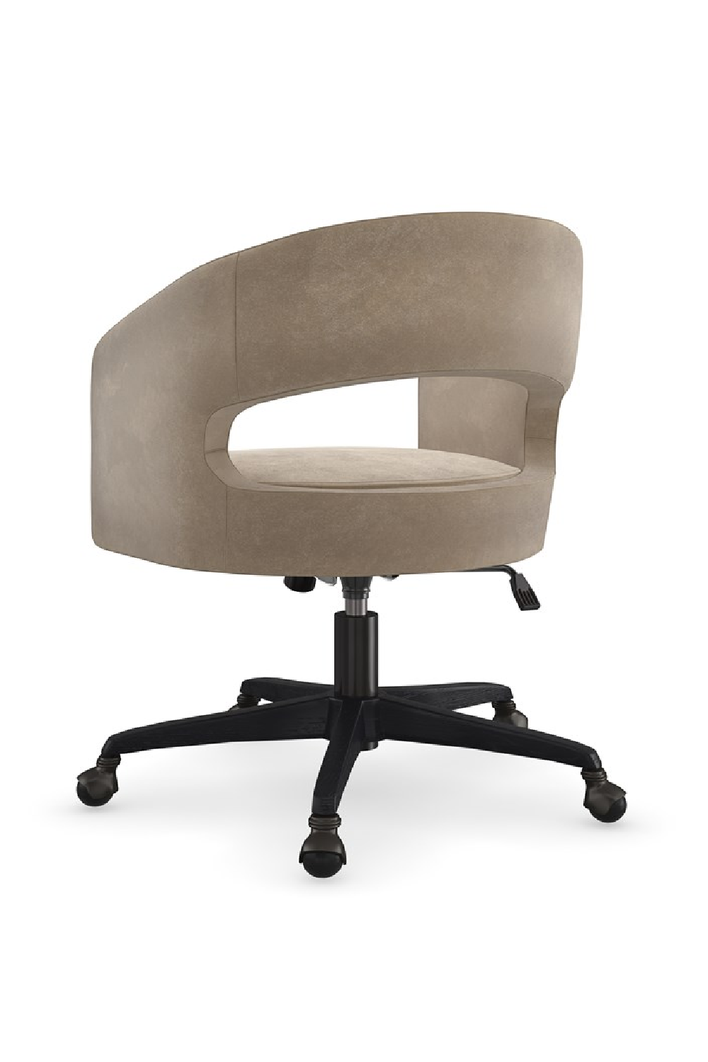 Open-Back Suede Swivel Chair | Caracole Blythe | Caracole.eu.com