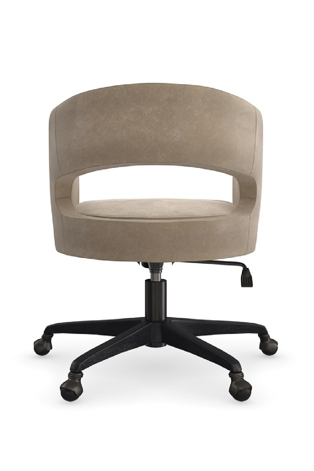 Open-Back Suede Swivel Chair | Caracole Blythe | Caracole.eu.com