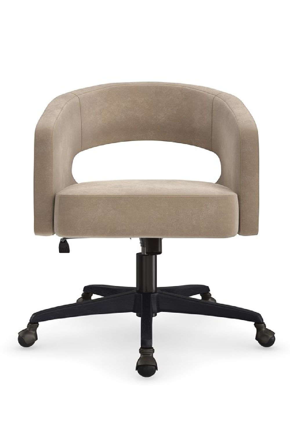 Open-Back Suede Swivel Chair | Caracole Blythe | Caracole.eu.com