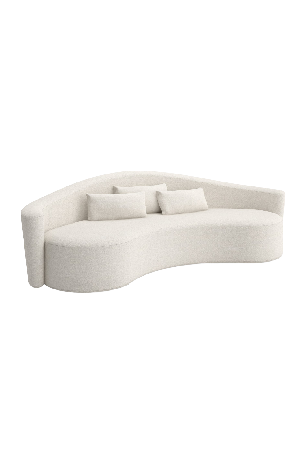 Cream Bouclé Curved Sofa | Caracole Luna | Caracole.eu.com