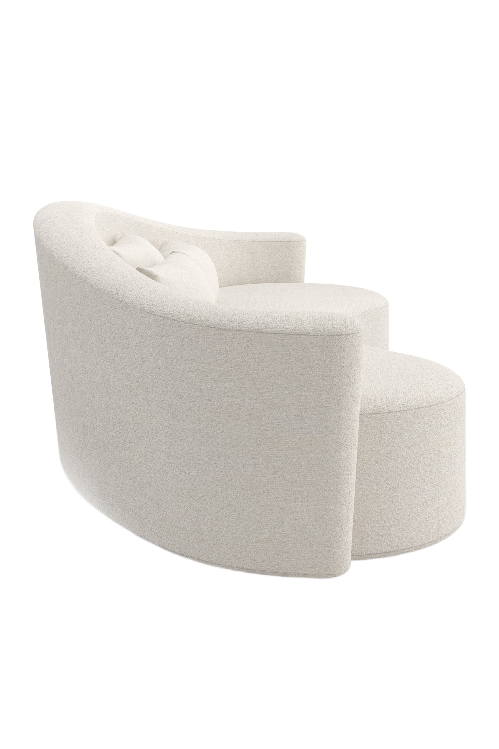 Cream Bouclé Curved Sofa | Caracole Luna | Caracole.eu.com