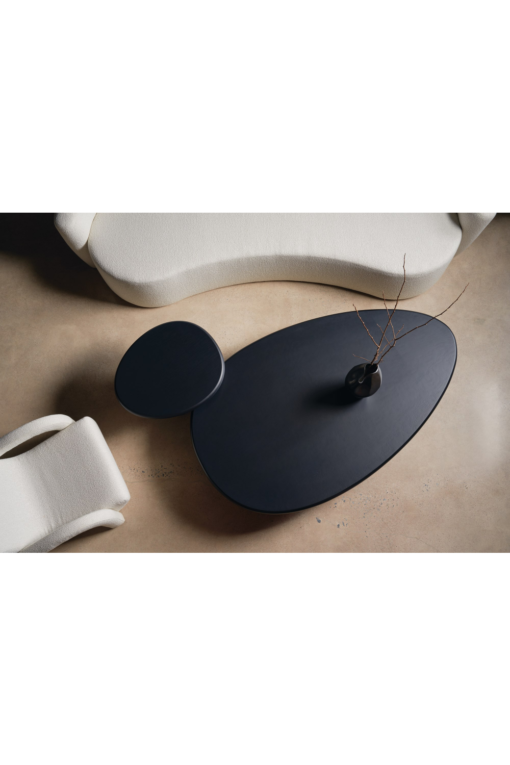 Cream Bouclé Curved Sofa | Caracole Luna | Caracole.eu.com