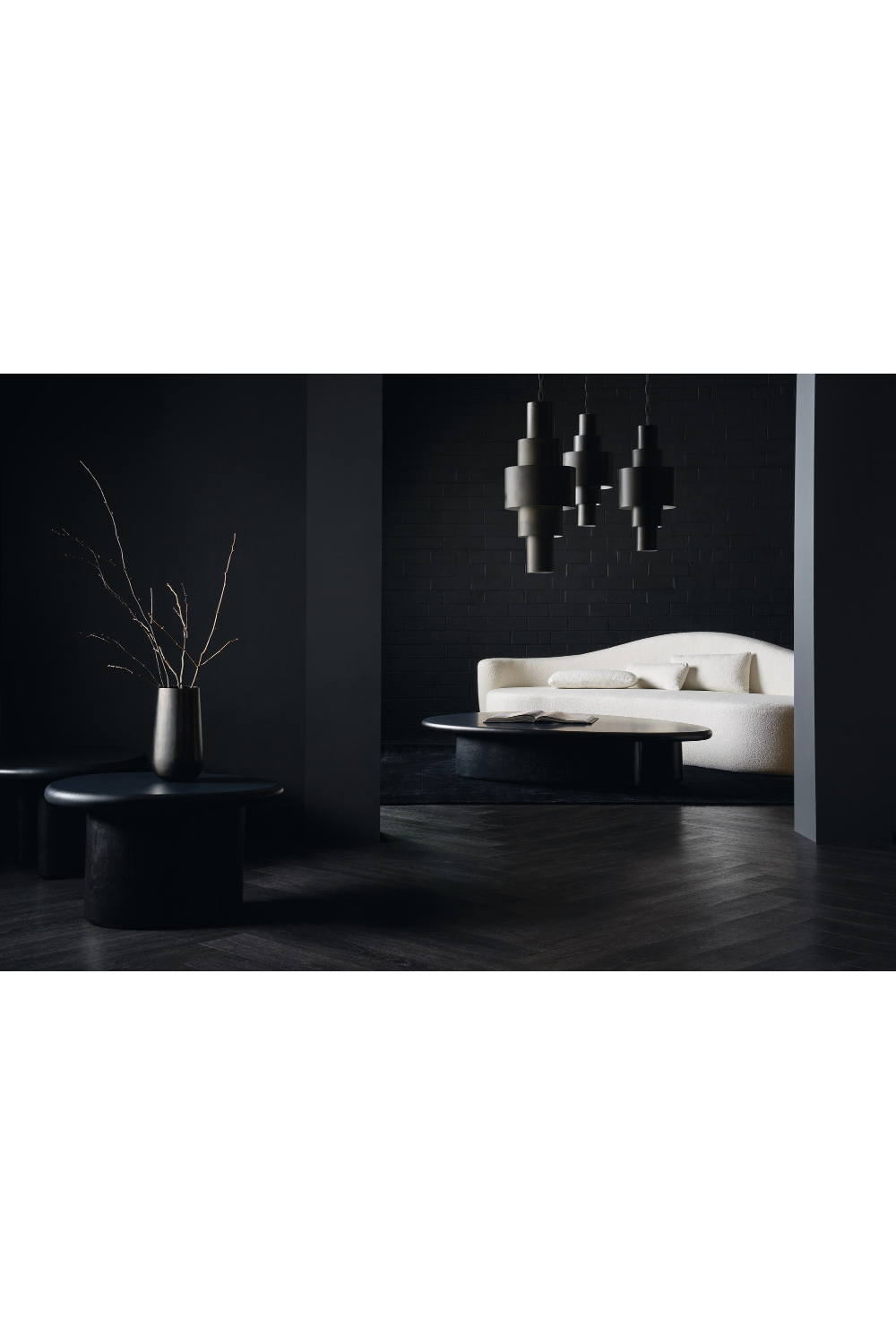 Cream Bouclé Curved Sofa | Caracole Luna | Caracole.eu.com