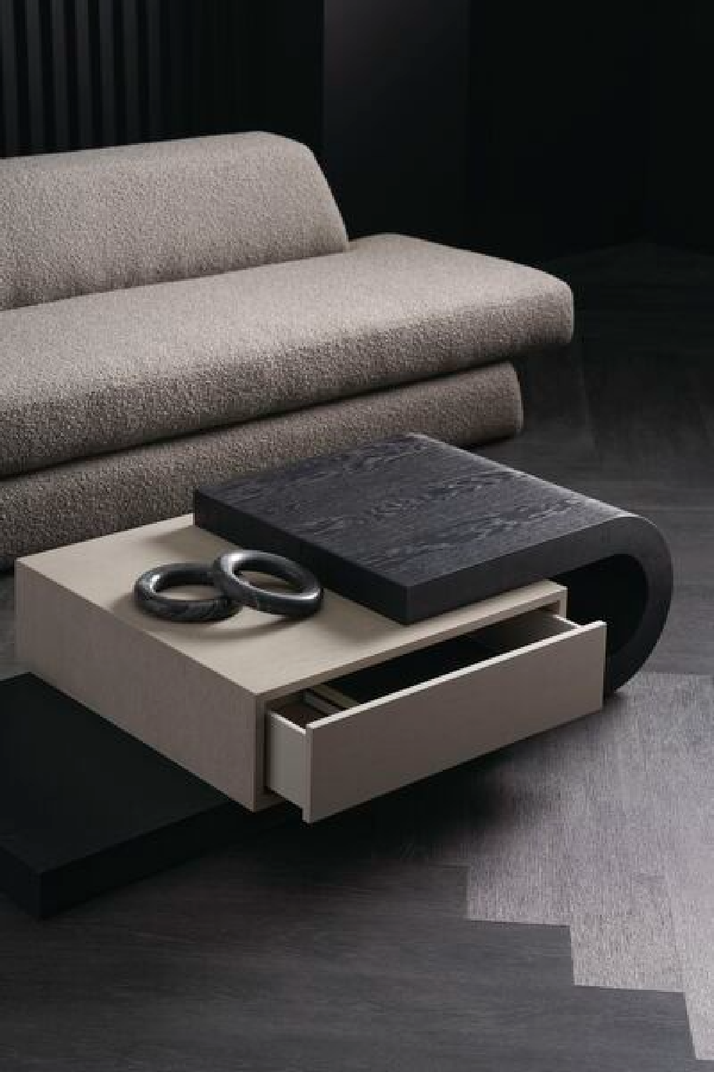 Gray Geometric Sofa | Caracole Nova