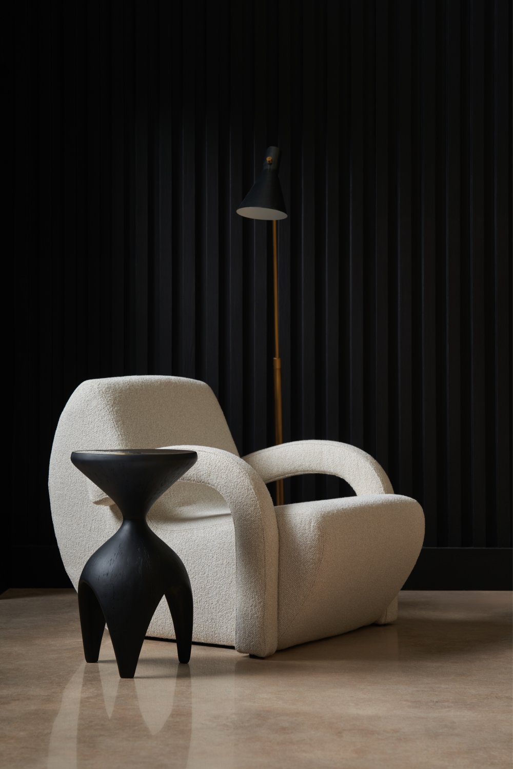 White Bouclé Accent Chair | Caracole Leo | Caracole.eu.com