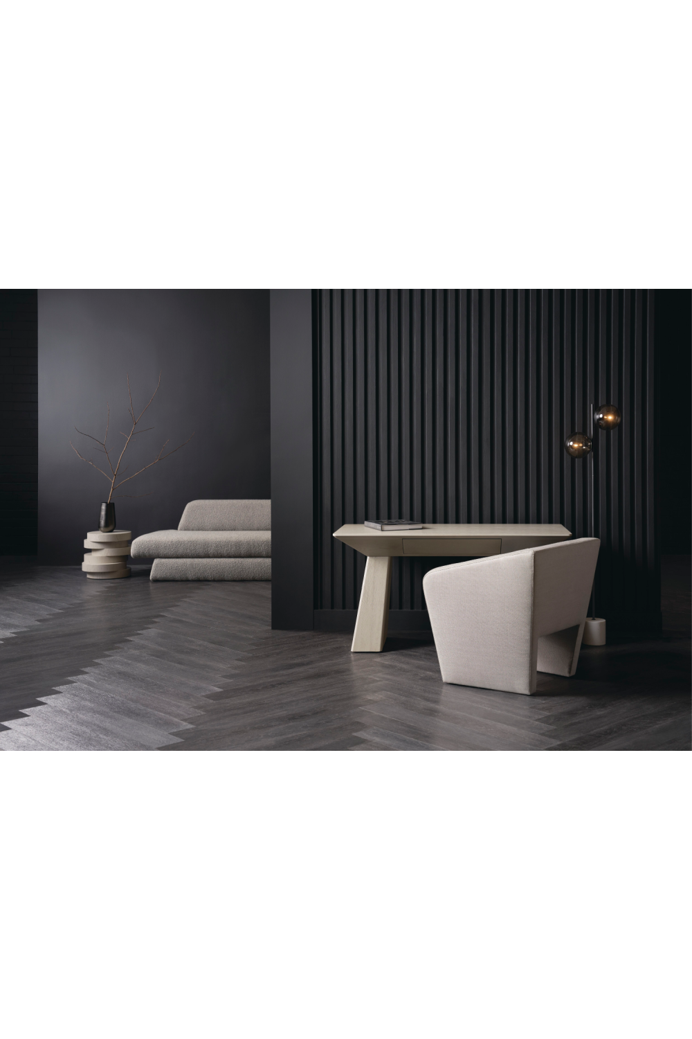 Gray Linen Occasional Chair | Caracole Flyn | Caracole.eu.com