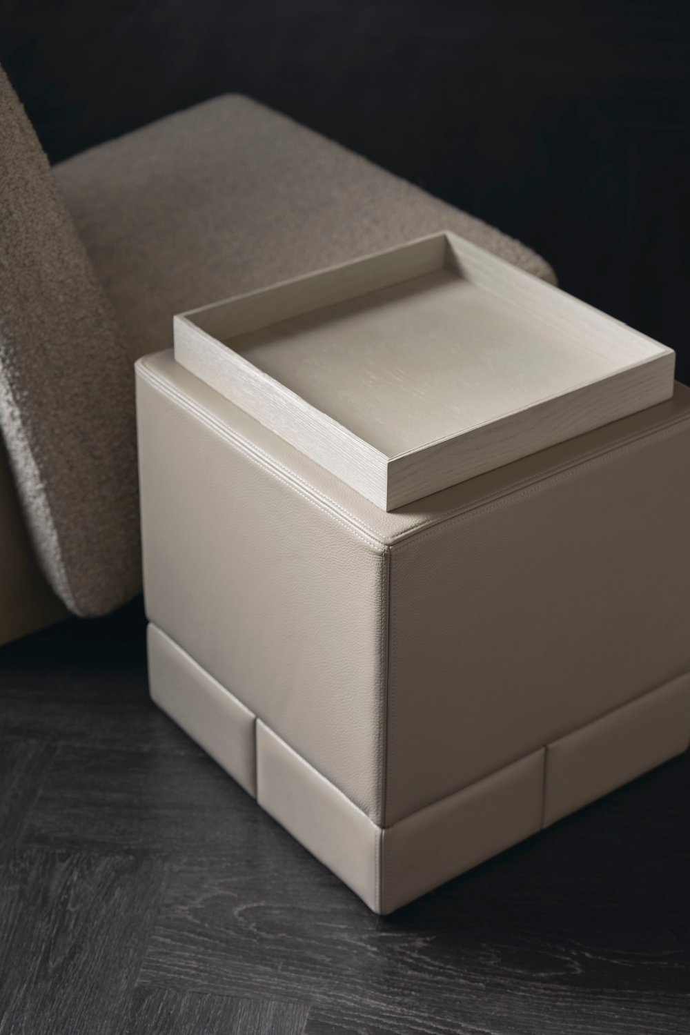 Gray Bouclé Modern Accent Chair | Caracole Indi | Caracole.eu.com