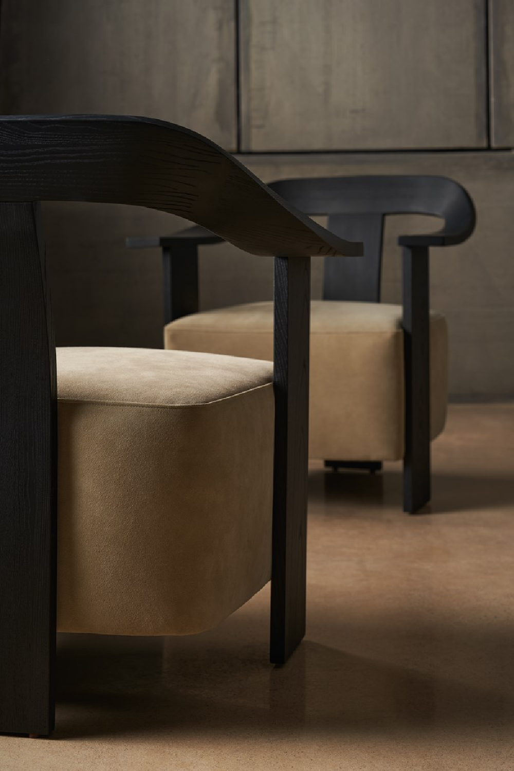Brown Suede Seat Accent Chair | Caracole Luca | Caracole.eu.com