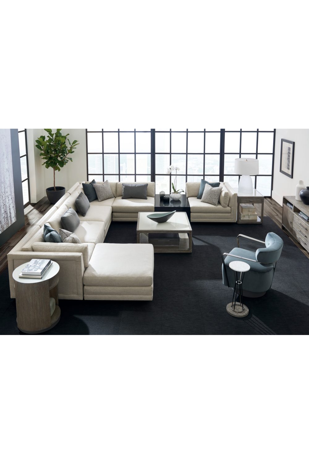 Neutral-Toned Sectional Sofa | Caracole Fusion | Caracole.eu.com