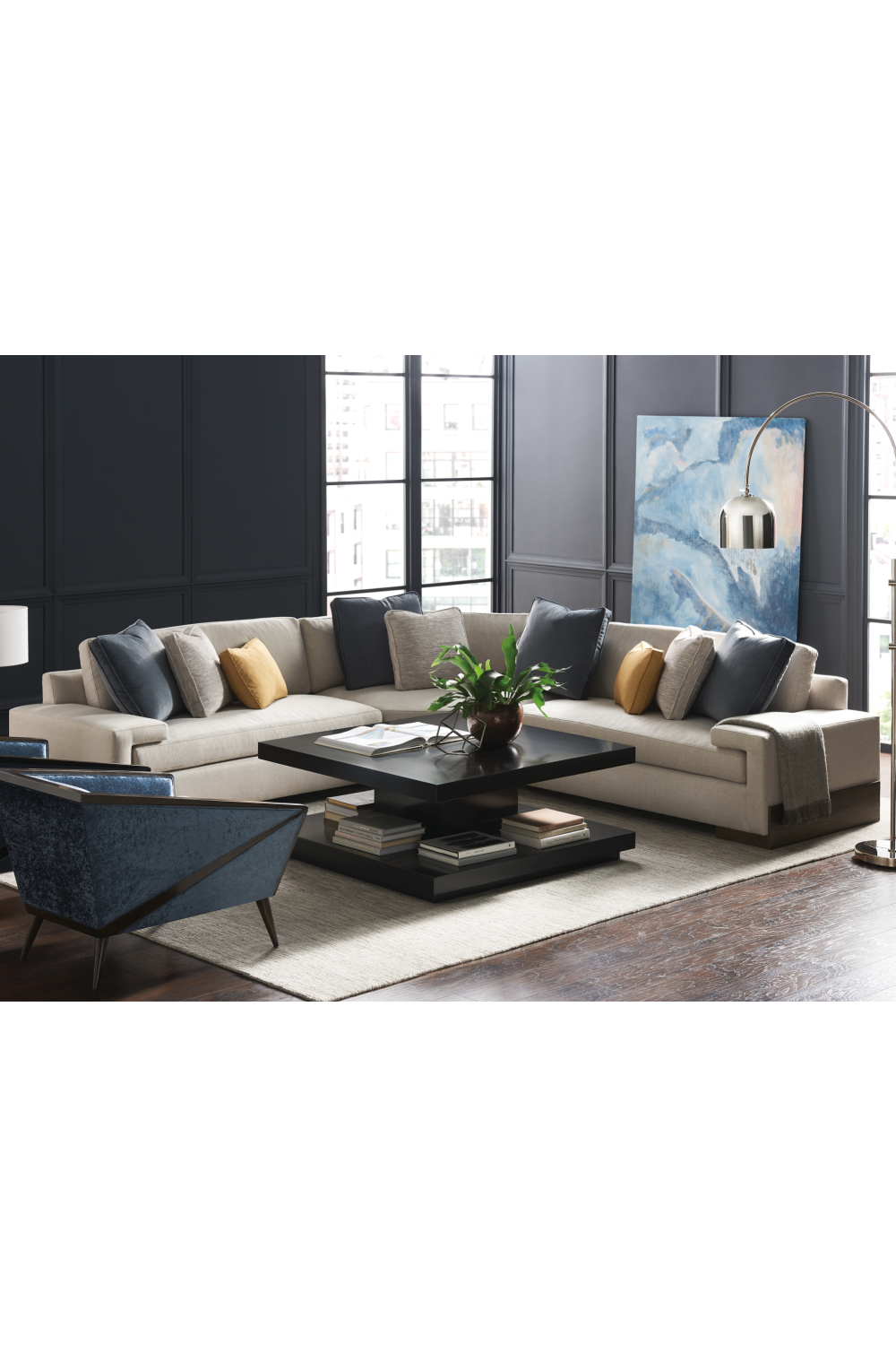 Neutral-Toned Sectional Sofa | Caracole I'm Shelf-Ish | Caracole.eu.com