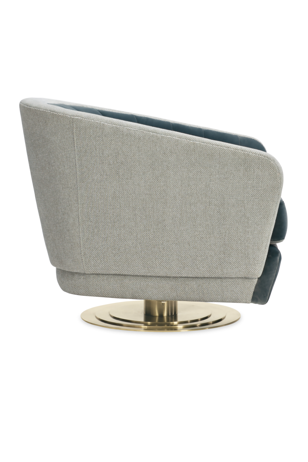 Chanelled Turquoise Swivel Chair | Caracole Concentric | Caracole.eu.com