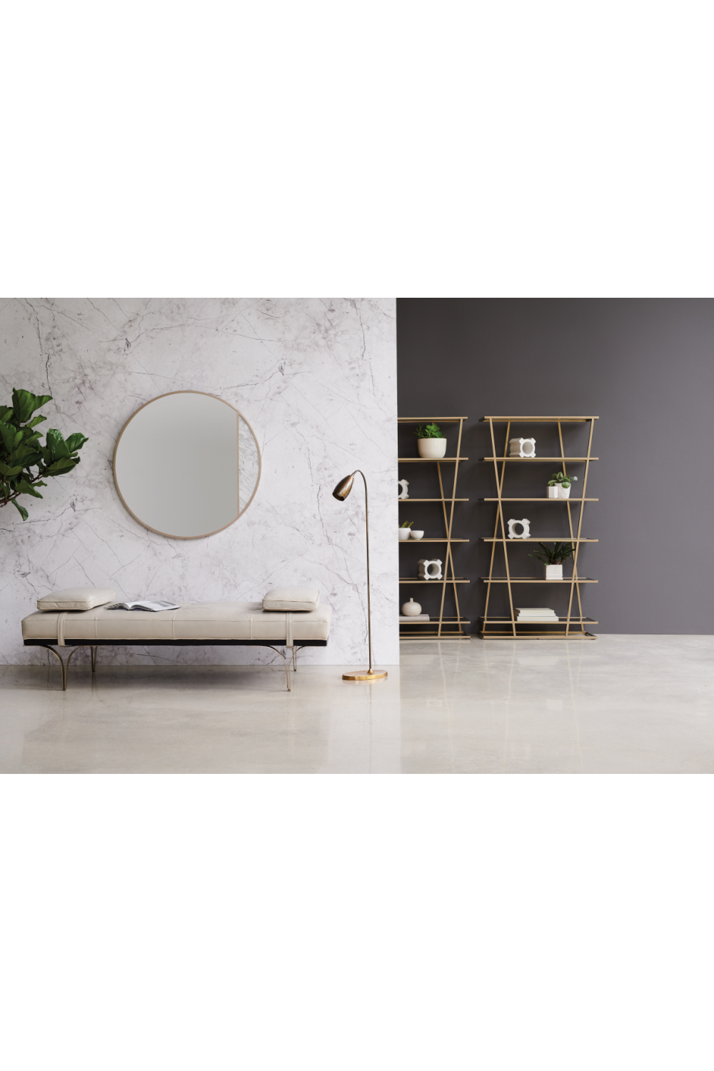 Taupe Leather Daybed | Caracole Head To Head | Caracole.eu.com