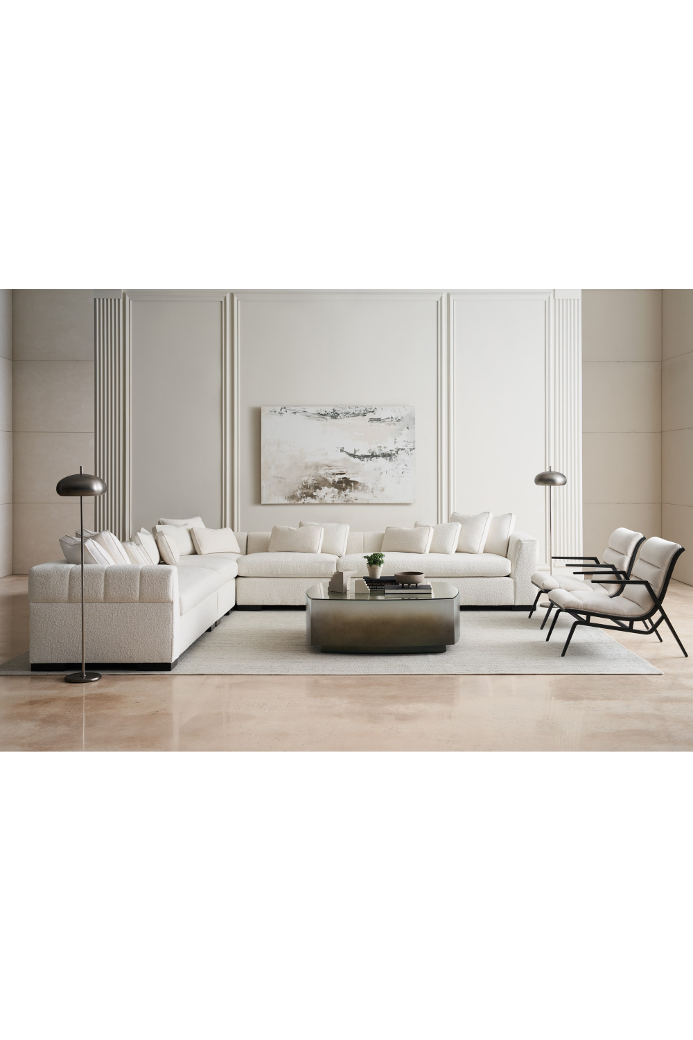 White Modern Sectional Sofa | Caracole Edge | Caracole.eu.com
