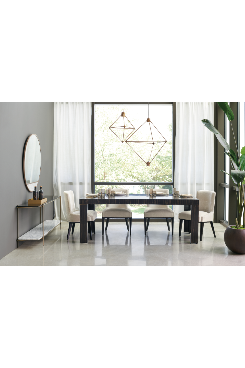 Striated Wood Extendable Dining Table | Caracole Edge | Caracole.eu.com