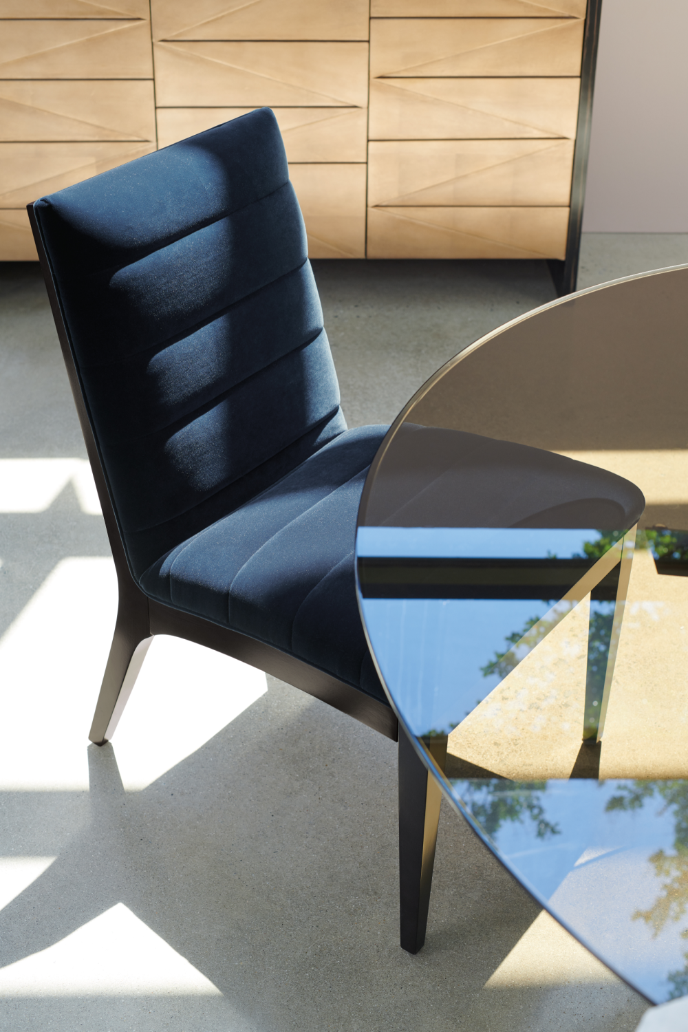 Blue Channeled Side Chair Set (2) | Caracole Edge | Caracole.eu.com