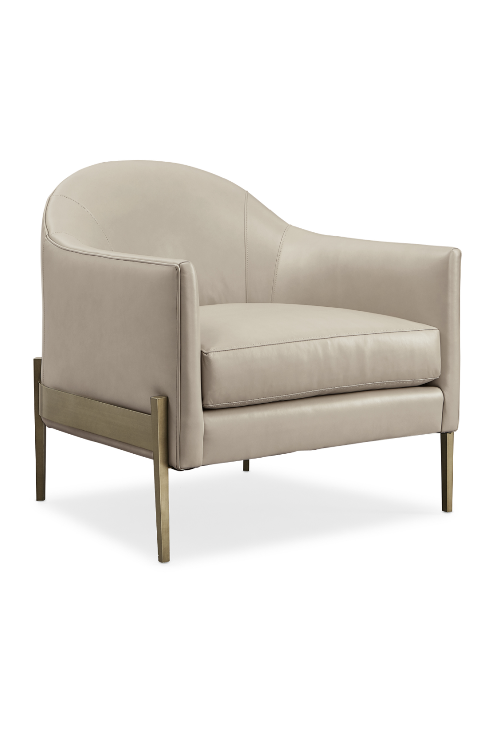 Taupe Leather Lounge Chair | Caracole Rebound | Caracole.eu.com