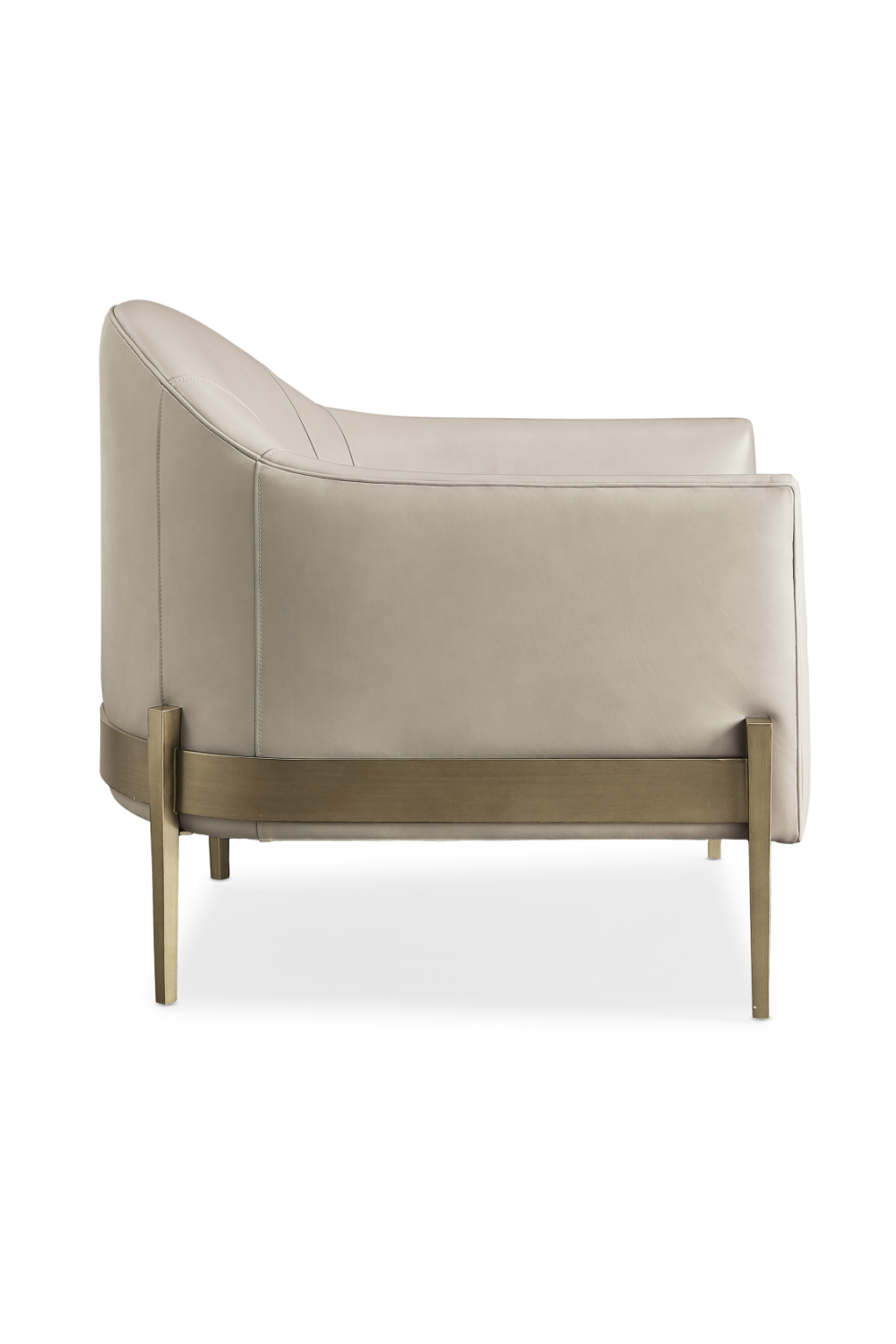 Taupe Leather Lounge Chair | Caracole Rebound | Caracole.eu.com