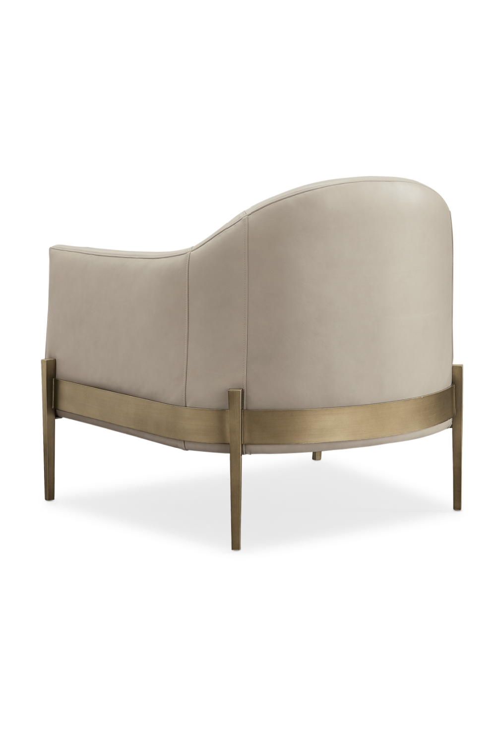 Taupe Leather Lounge Chair | Caracole Rebound | Caracole.eu.com