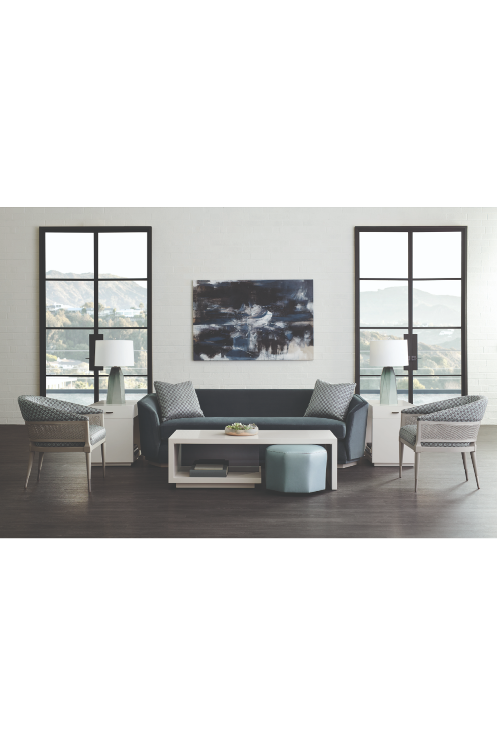 Dark Blue Modern Sofa | Caracole Expressions | Caracole.eu.com