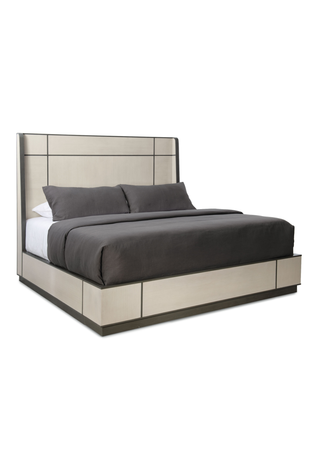 Taupe Modern Bed | Caracole Repetition Wood | Caracole.eu.com