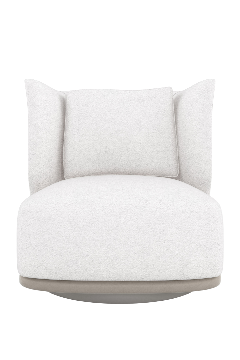White Bouclé Swivel Chair | Caracole Seville | Caracole.eu.com