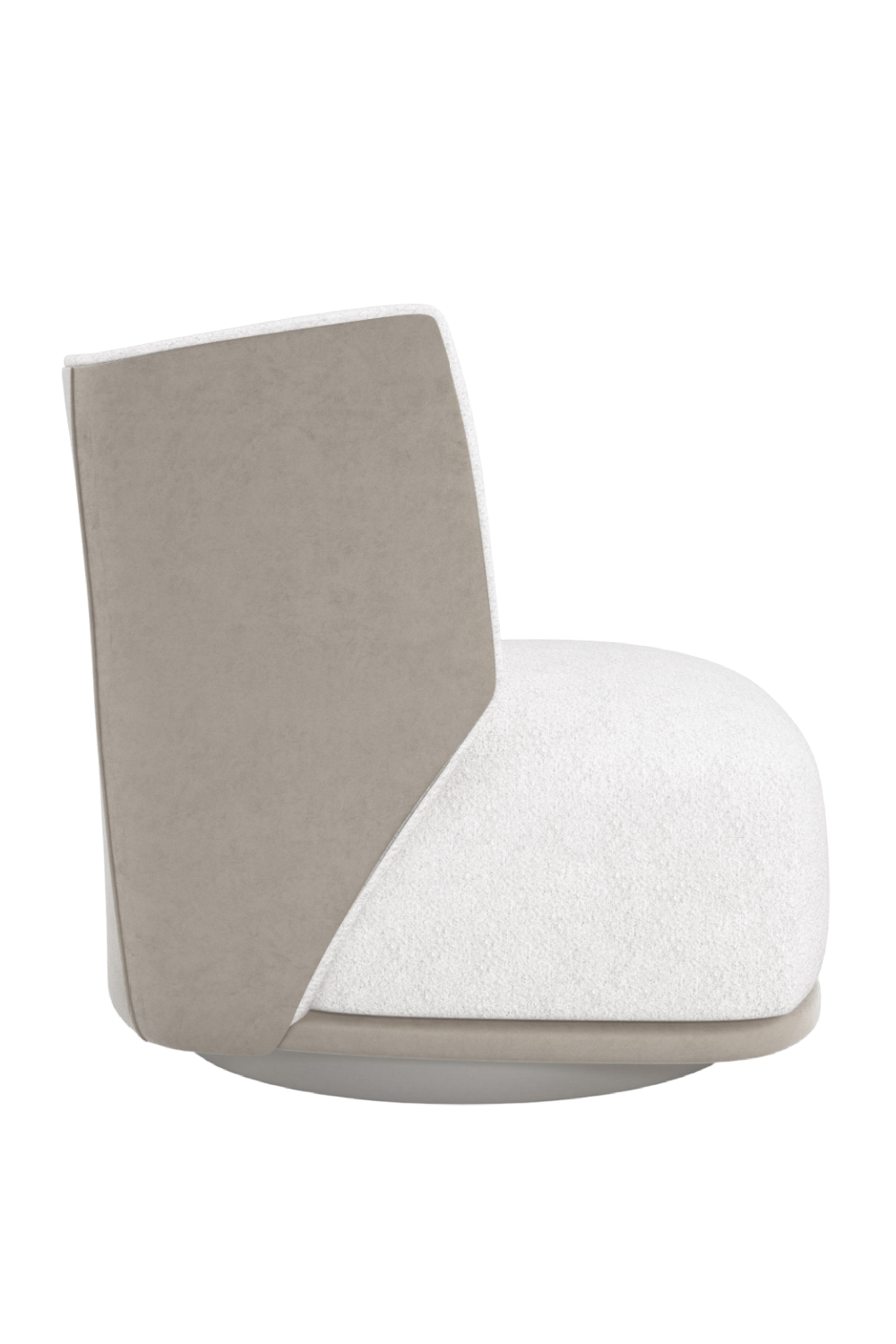 White Bouclé Swivel Chair | Caracole Seville | Caracole.eu.com