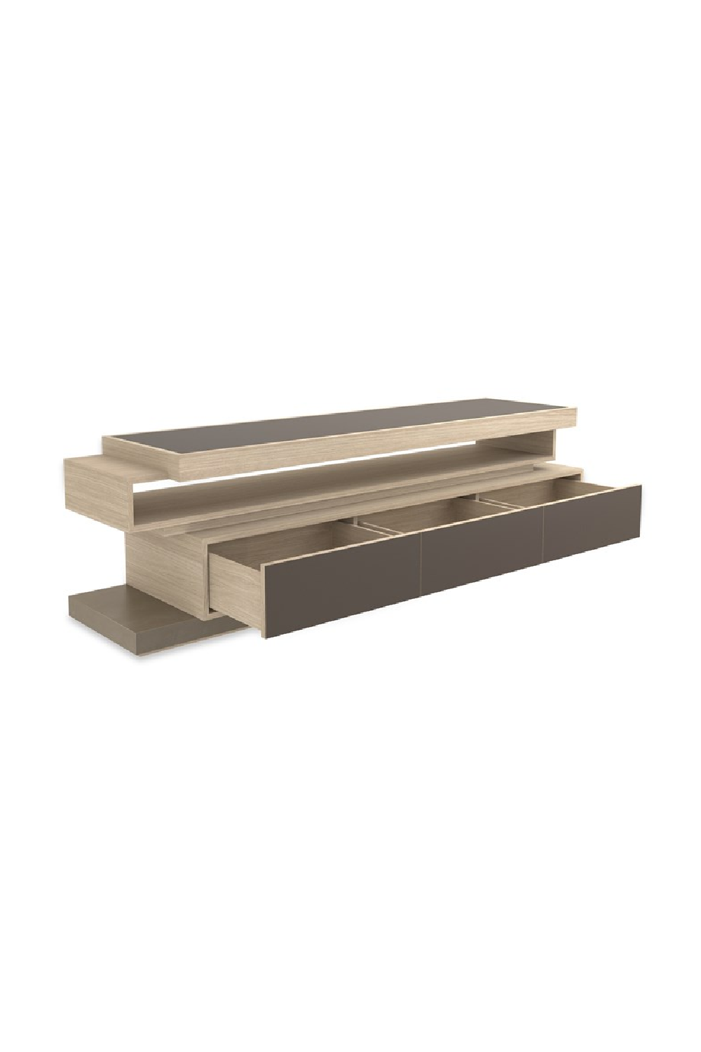 Mirrored Glass 3-Drawer Media Unit | Caracole La Moda | Caracole.eu.com