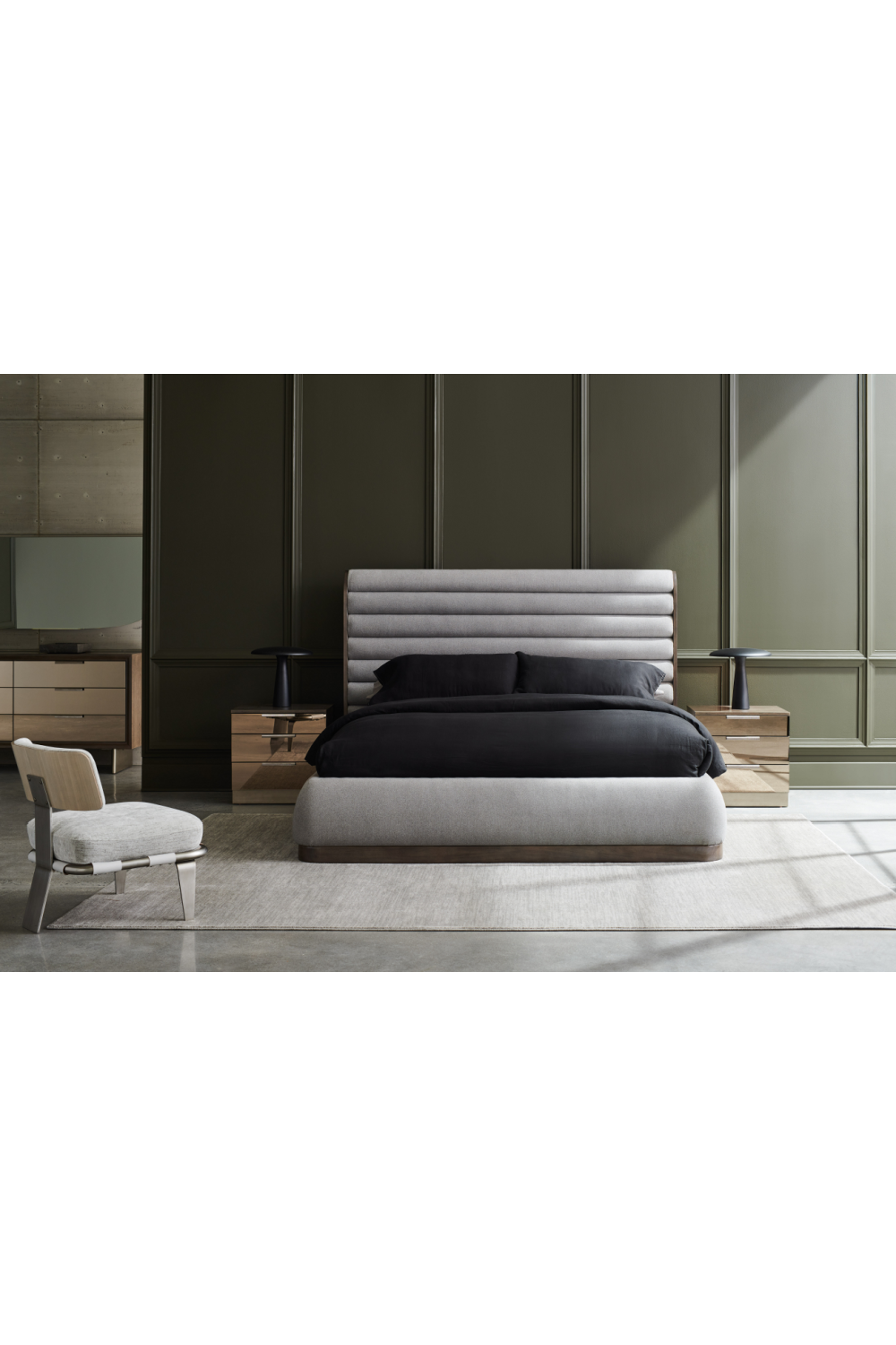 Gray Channeled Panel Bed | Caracole La Moda | Caracole.eu.com