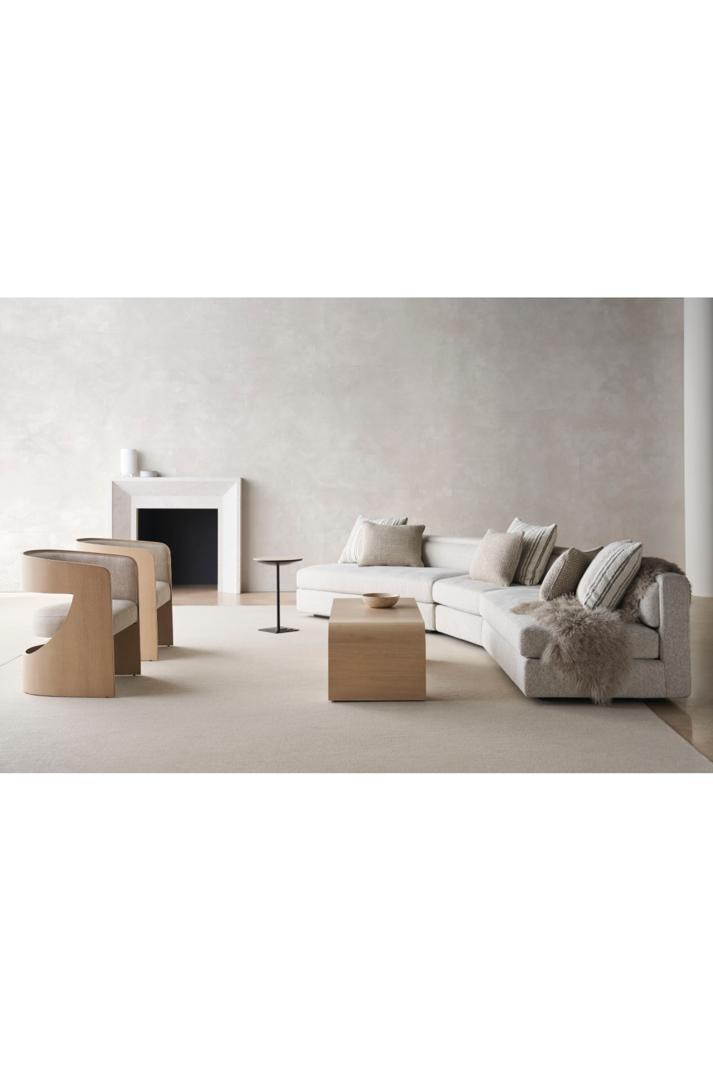 Cream Minimalist Sectional Sofa | Caracole Unity | Caracole.eu.com