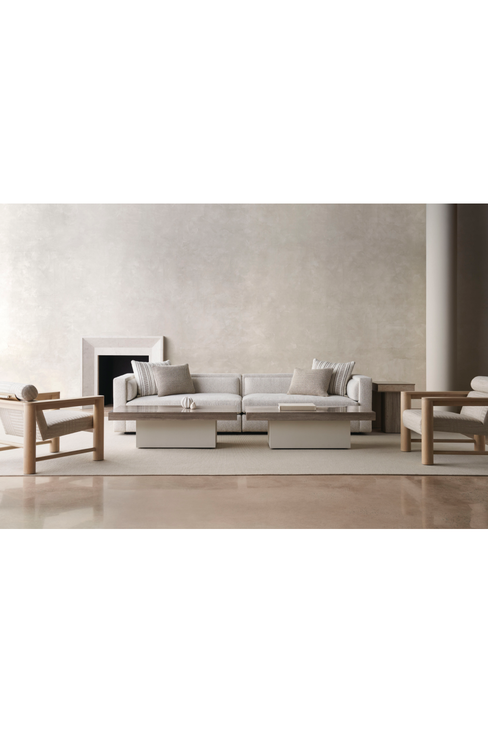 Silver Travertine Coffee Table | Caracole Unity | Caracole.eu.com