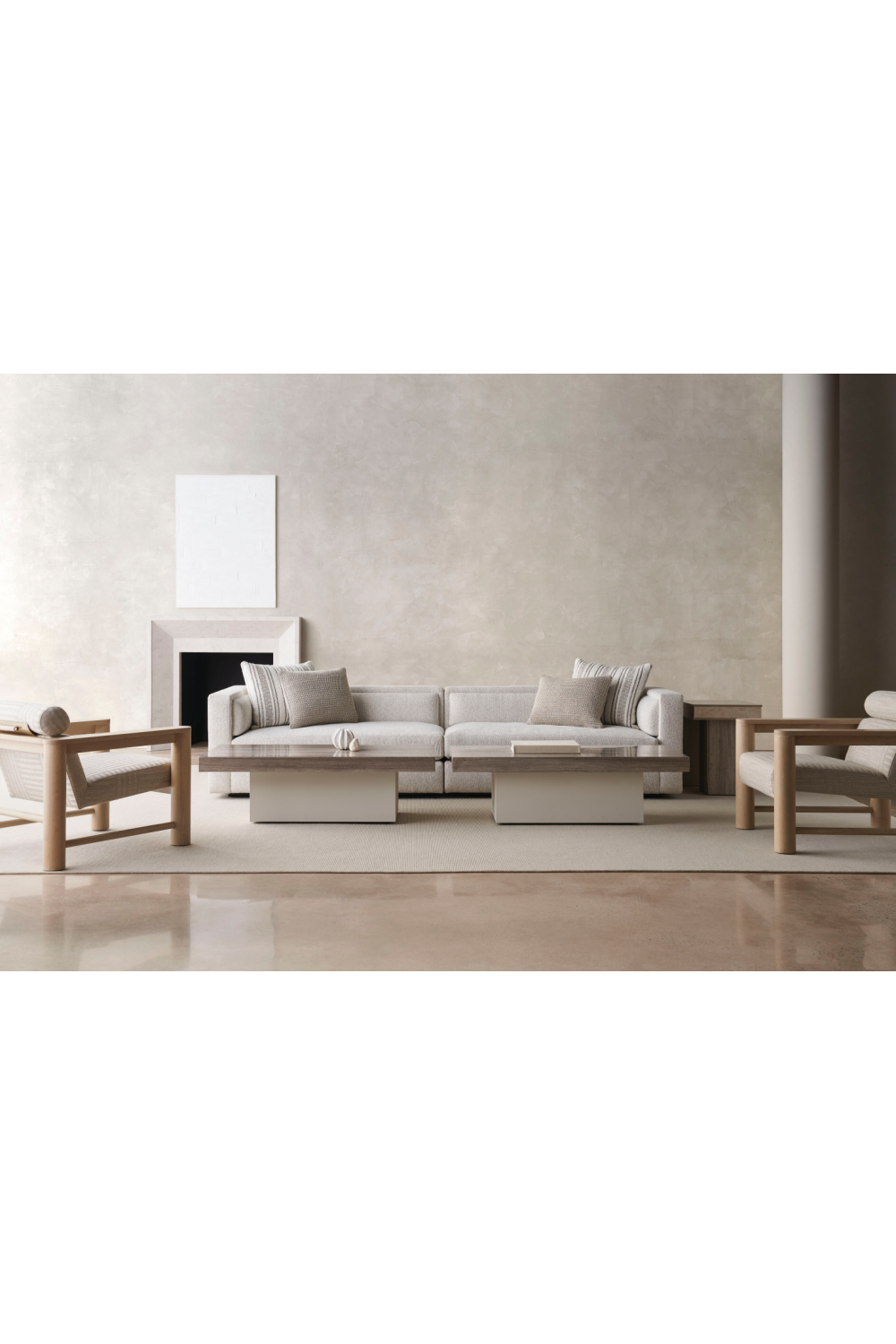 Silver Travertine Coffee Table | Caracole Unity | Caracole.eu.com