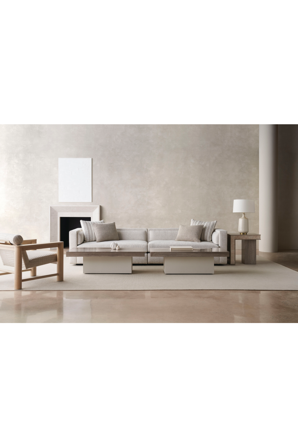 Silver Travertine Coffee Table | Caracole Unity | Caracole.eu.com