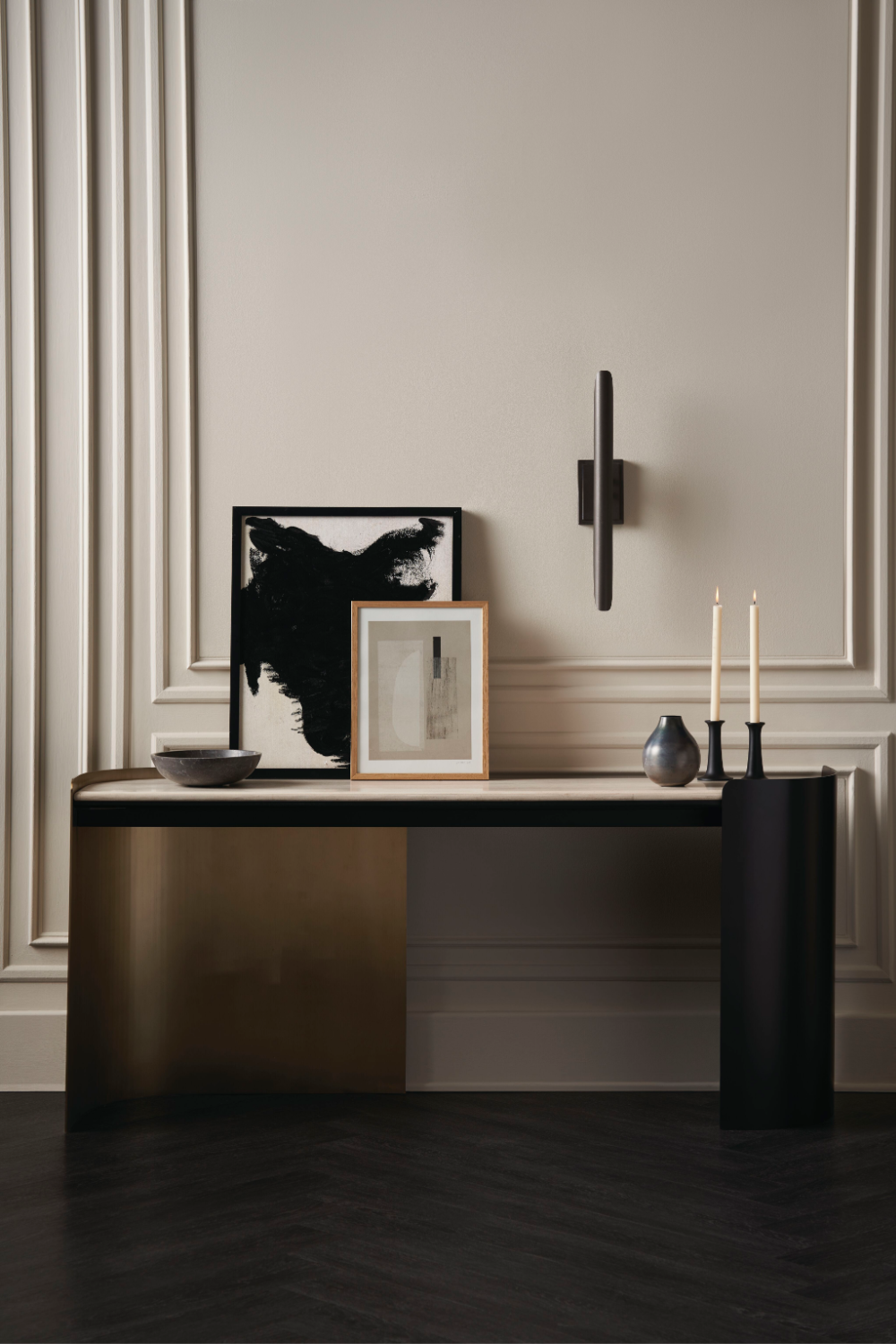 Cream Travertine Modern Desk | Caracole Movement | Caracole.eu.com