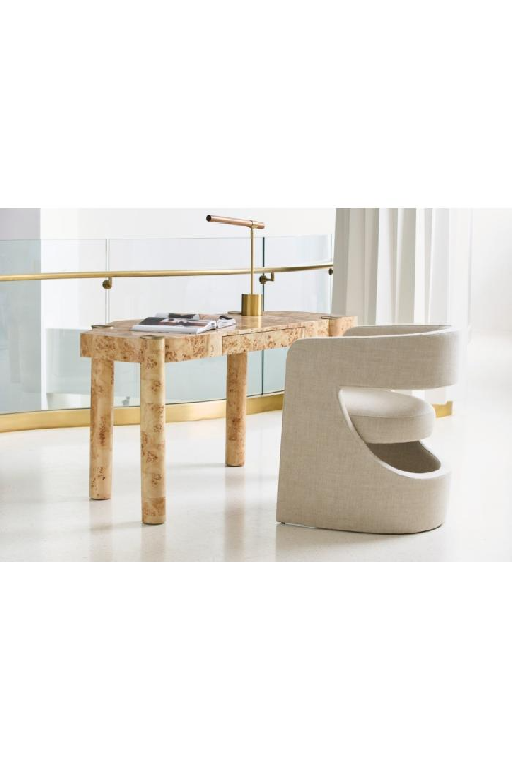 Trapezoidal Wooden Modern Desk | Caracole Rhythm