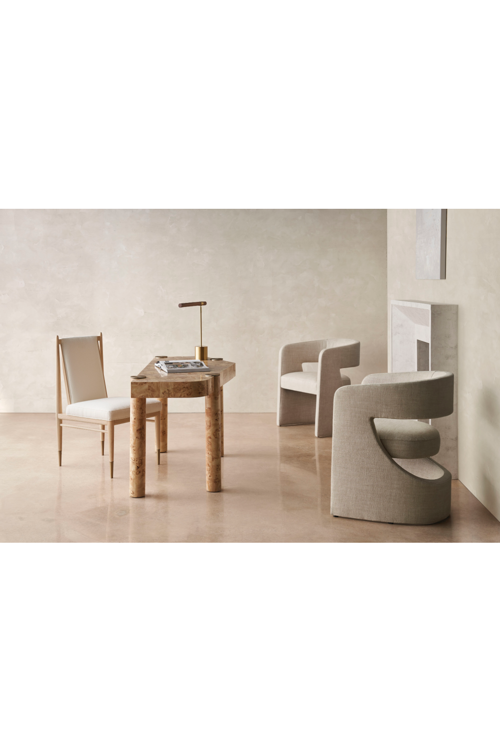 Bouclé Ivory Dining Chair | Caracole Unity | Caracole.eu.com