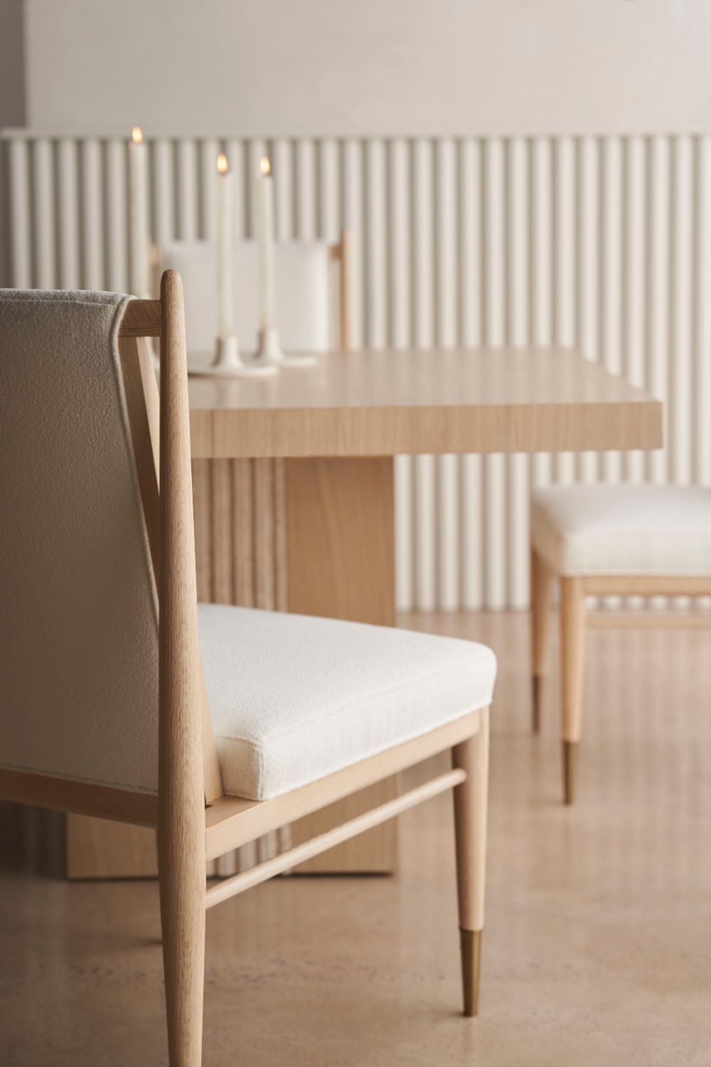 Bouclé Ivory Dining Chair | Caracole Unity | Caracole.eu.com
