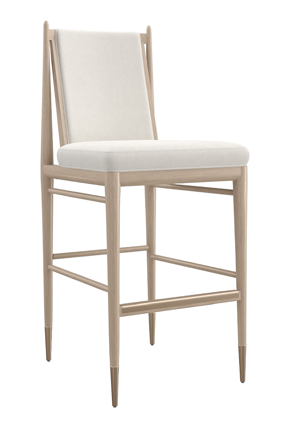Ivory Bouclé Bar Stool | Caracole Unity | Caracole.eu.com