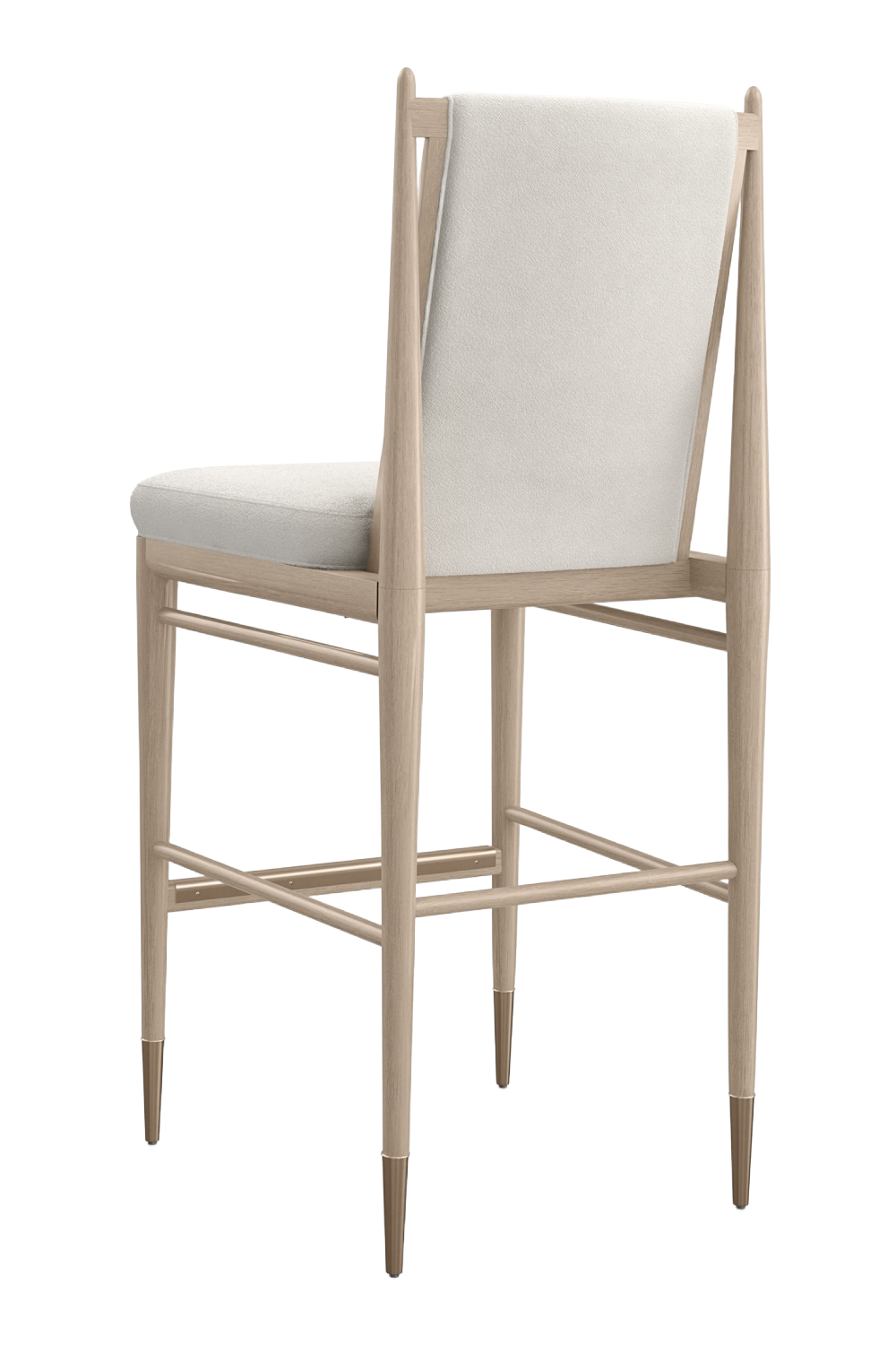 Ivory Bouclé Bar Stool | Caracole Unity | Caracole.eu.com