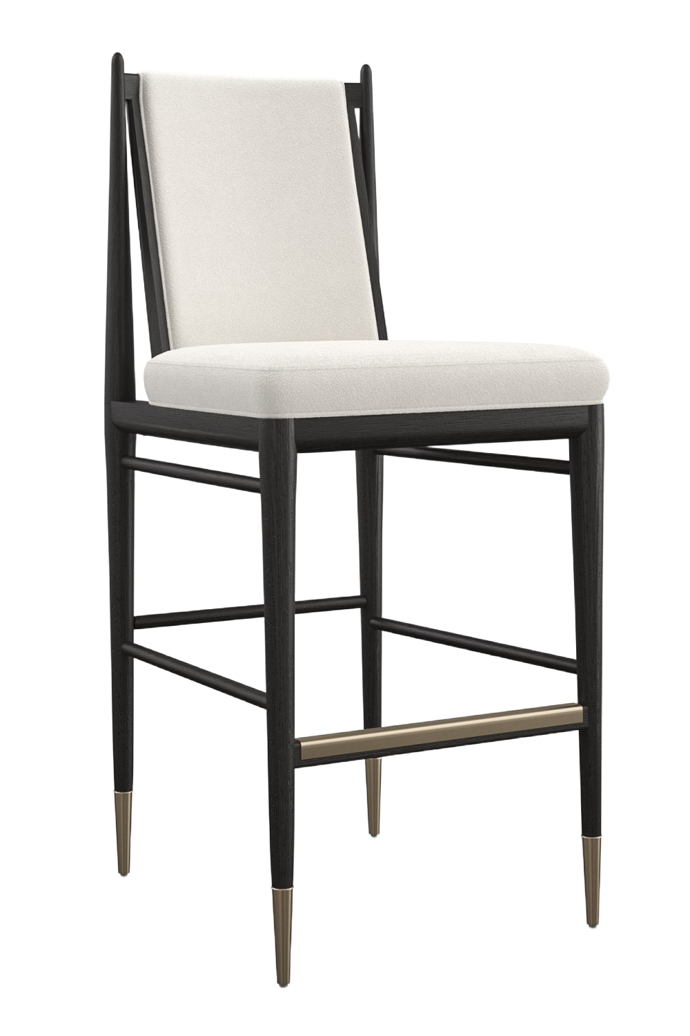 Ivory Bouclé Bar Stool | Caracole Unity | Caracole.eu.com