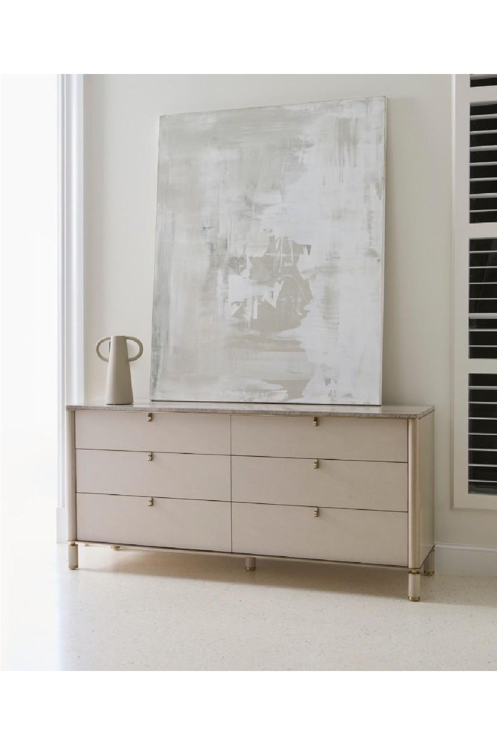 Travertine Top Beige Dresser | Caracole Balance