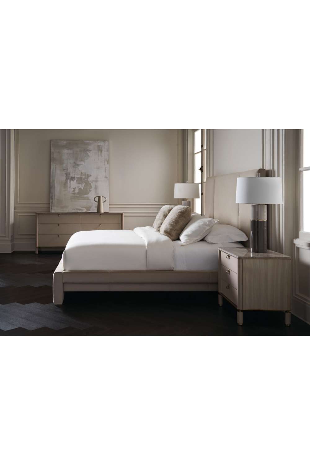 Ecru Upholstered Bed | Caracole Balance | Caracole.eu.com