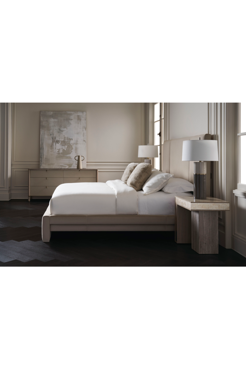 Ecru Upholstered Bed | Caracole Balance | Caracole.eu.com