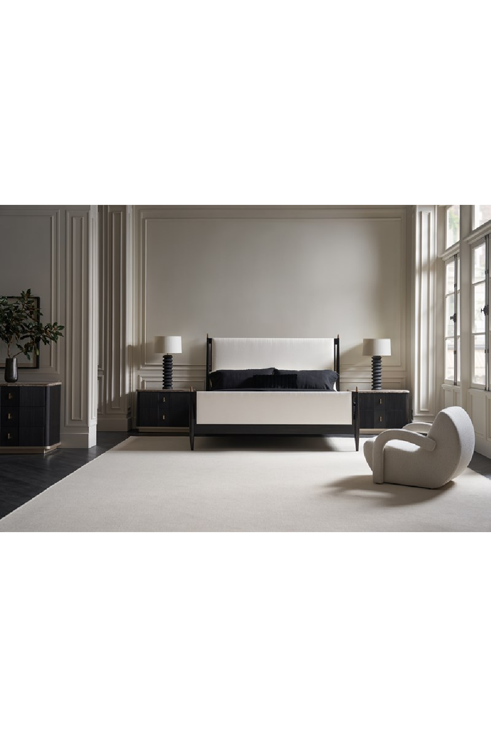 Ivory Bouclé Bed | Caracole Rhythm | Caracole.eu.com