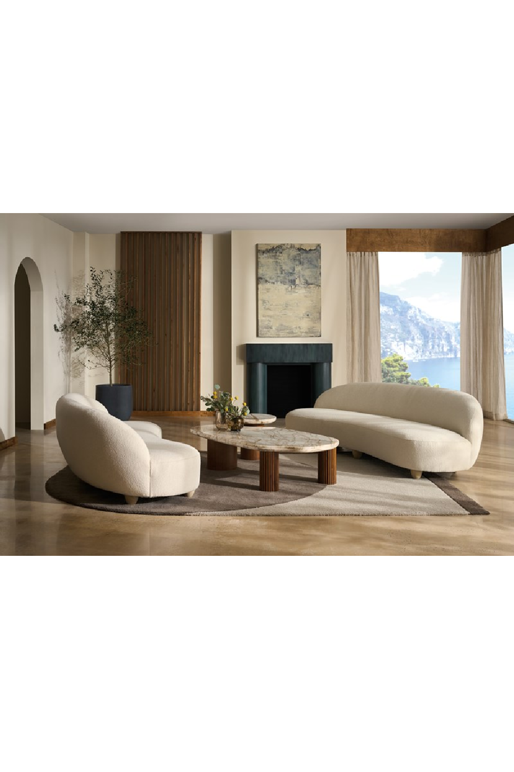 Bouclé Serpentine Sofa | Caracole Tulum | Caracole.eu.com
